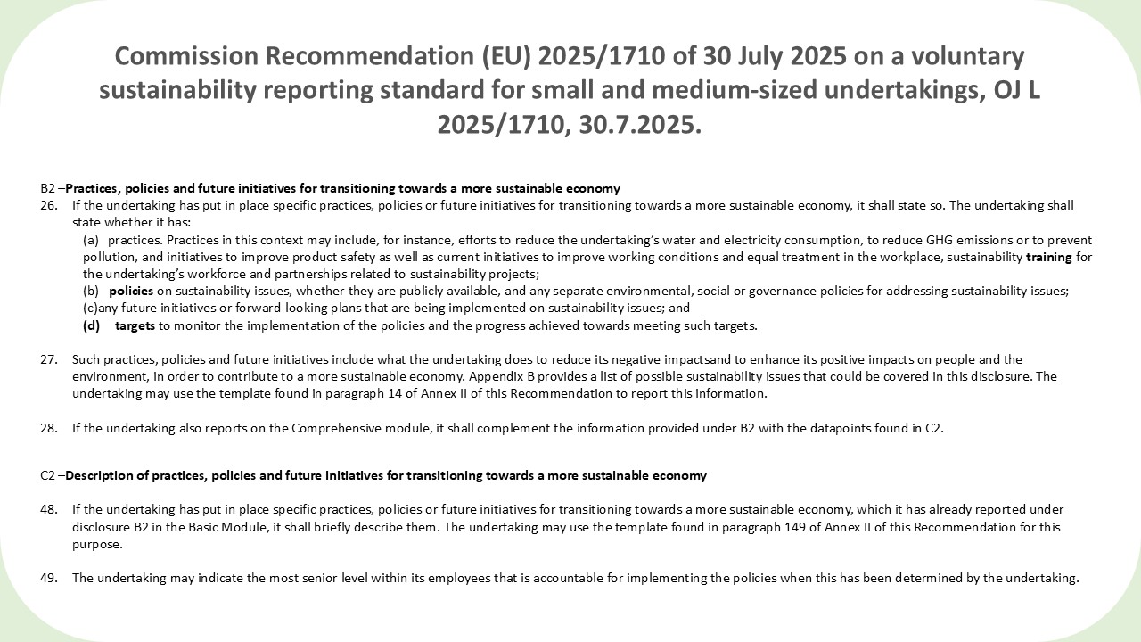 B2 –Practices, policies and future initiatives for transitioning